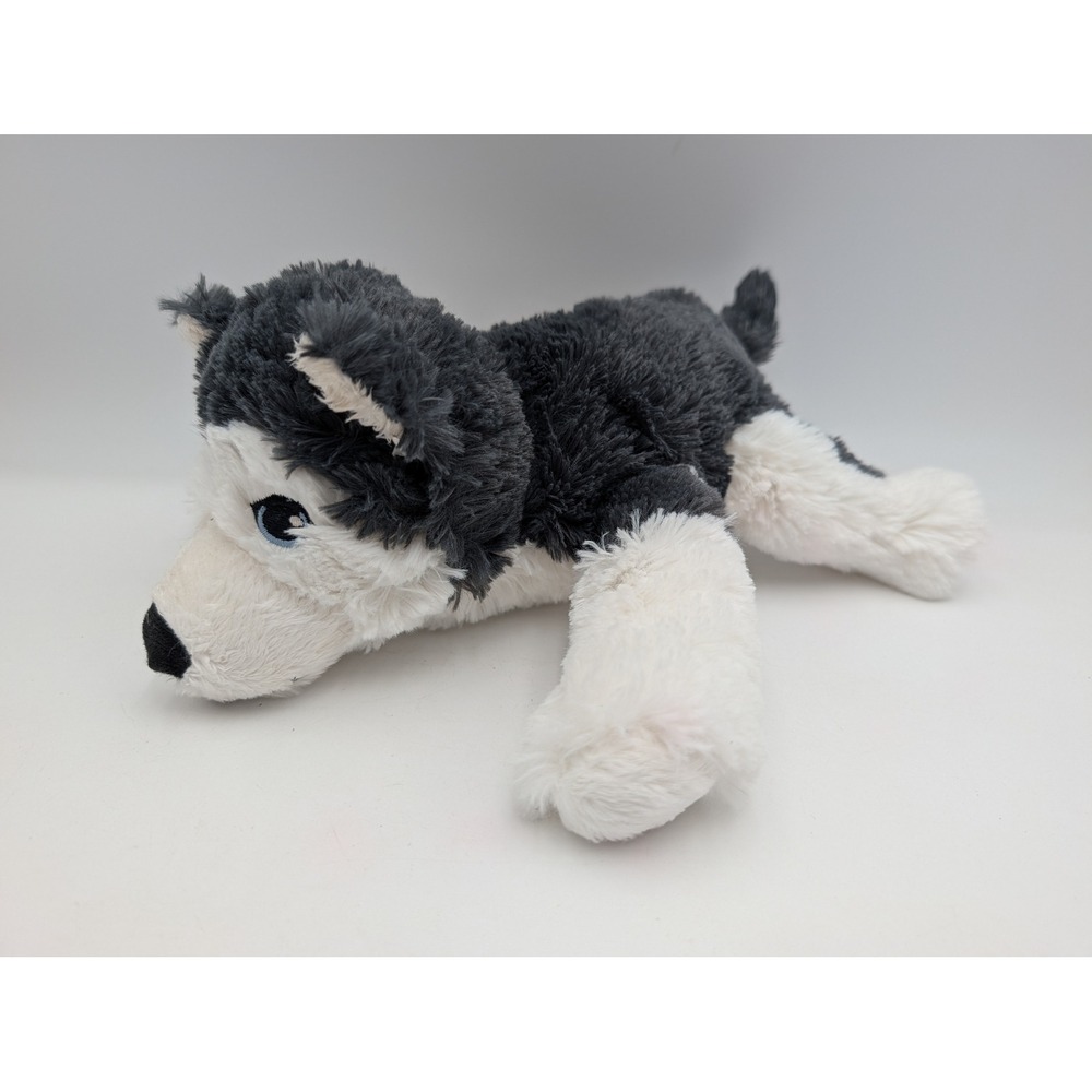 IKEA Livlig Husky Dog Plush Gray White Blue Eyes Floppy Stuffed Animal 8 Inch